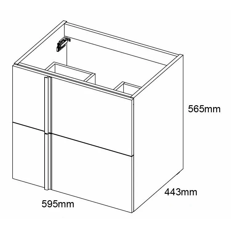 Frontline Gloss White Wall-Mounted Onix 2 Drawer, 2 Door Wall-Hung Vanity Unit with Chrome Handles (1200mm)