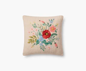 Garden Bouquet Embroidered Pillow - Sand