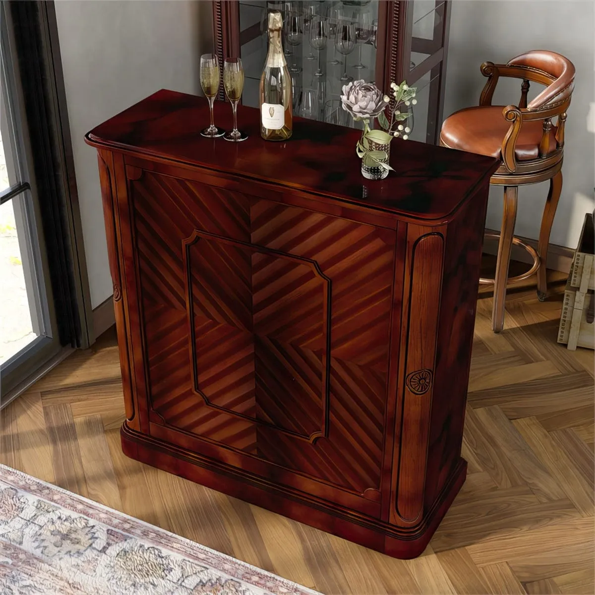 Georgia Traditional Wood Multi-Storage Wine Bar
