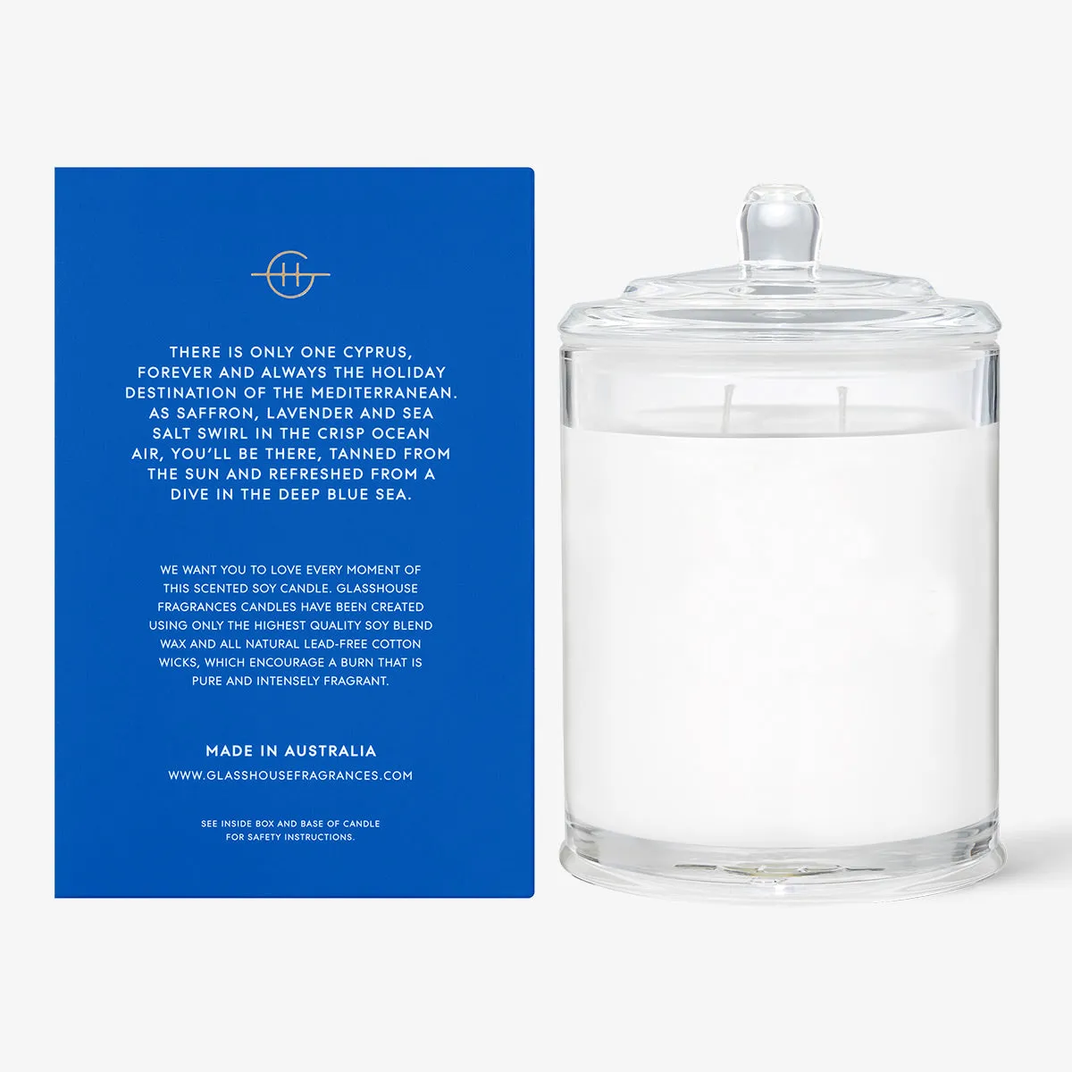 Glasshouse Candle Diving Into Cyprus (Sea Salt & Saffron)