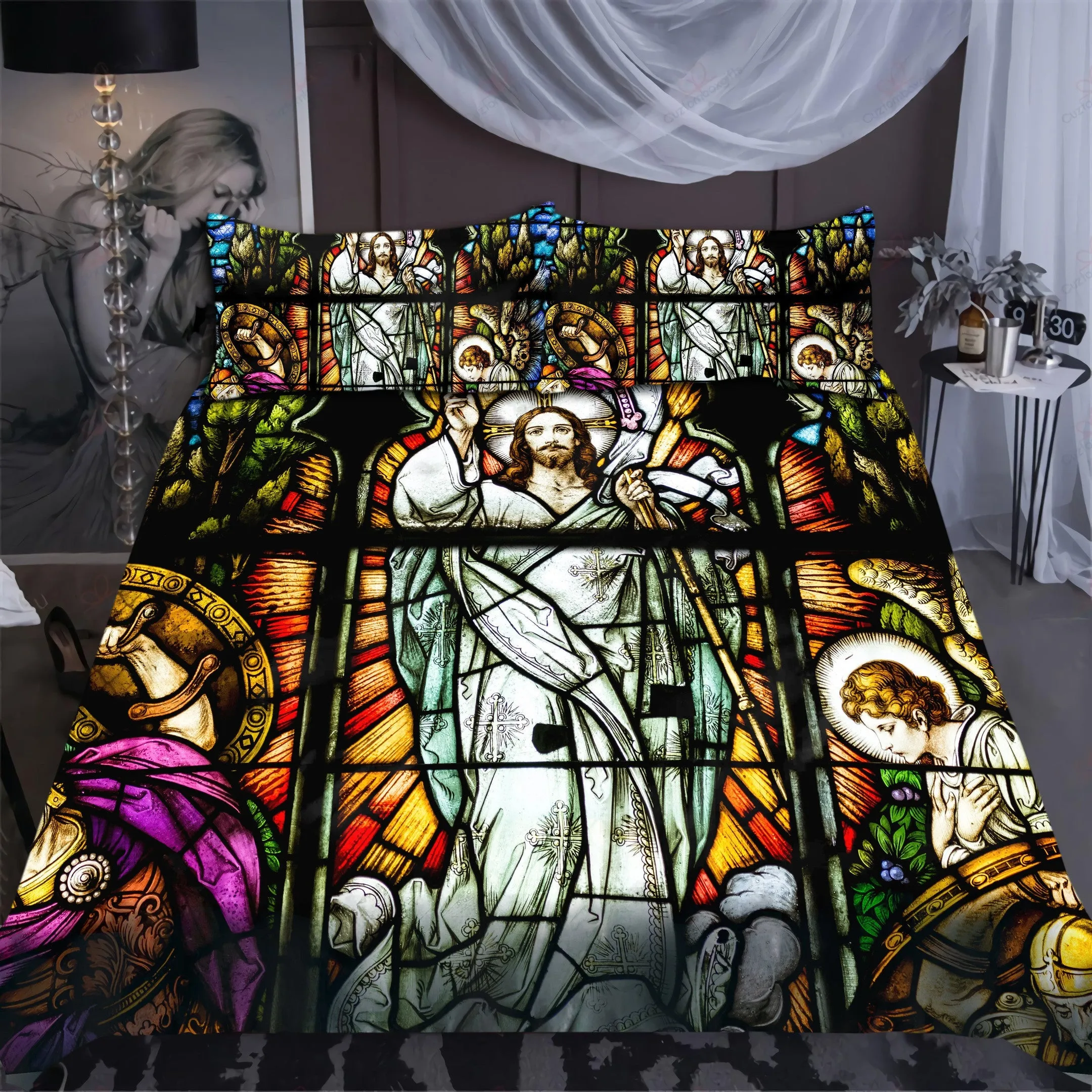God Jesus Gotic Bedding Set - Christian Bedding Sets