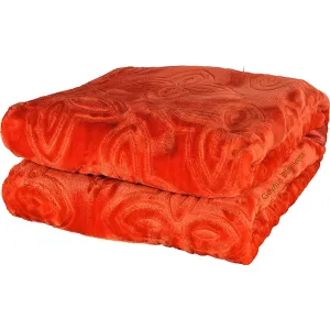 Goyal's Floral Embossed Mink Double Bed Blanket for Heavy Winters