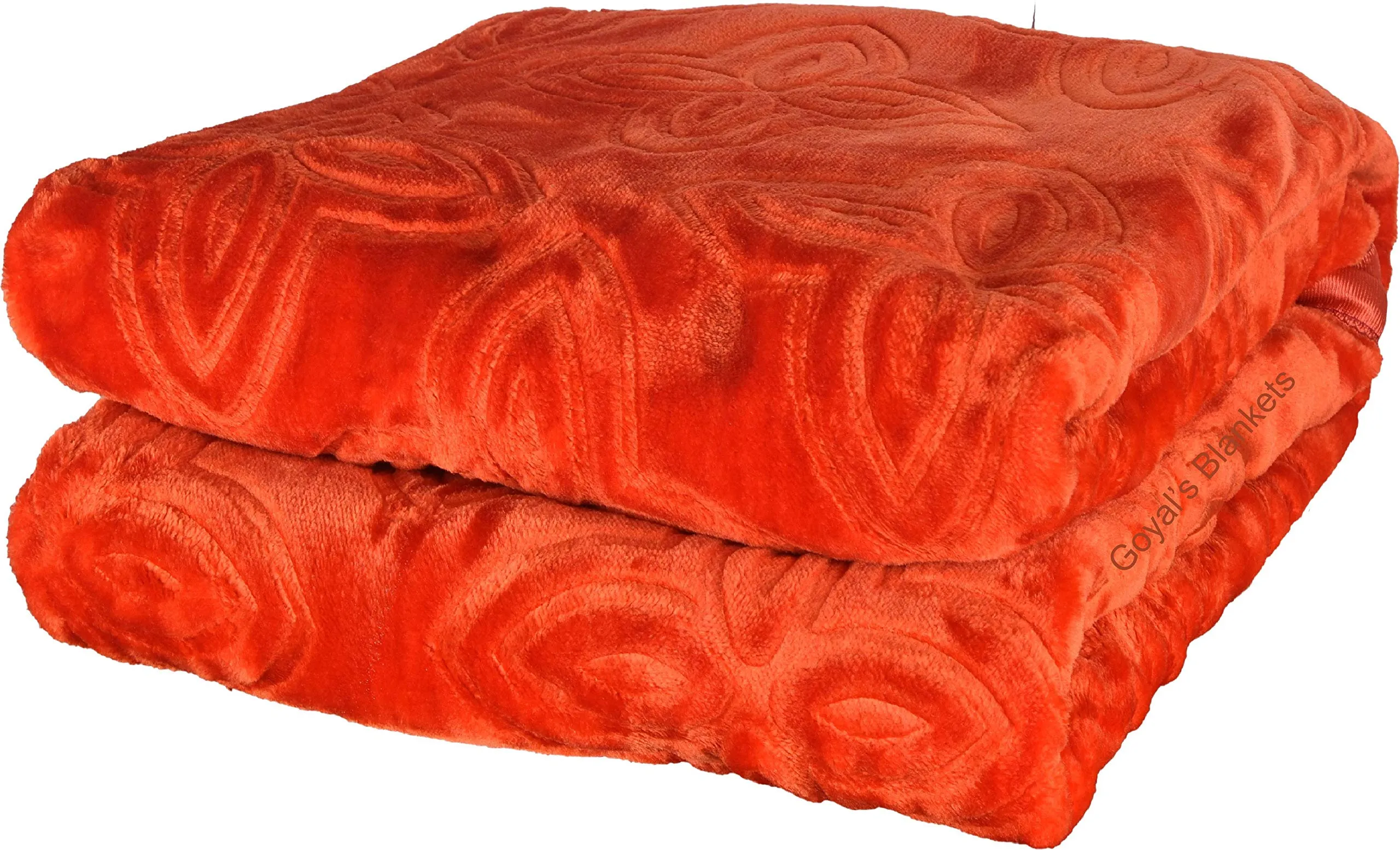 Goyal's Floral Embossed Mink Double Bed Blanket for Heavy Winters