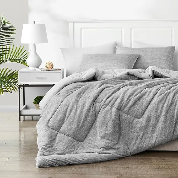 Gray Summer Naked Sleep Cool Comfort & Pillowcase Set Bundle