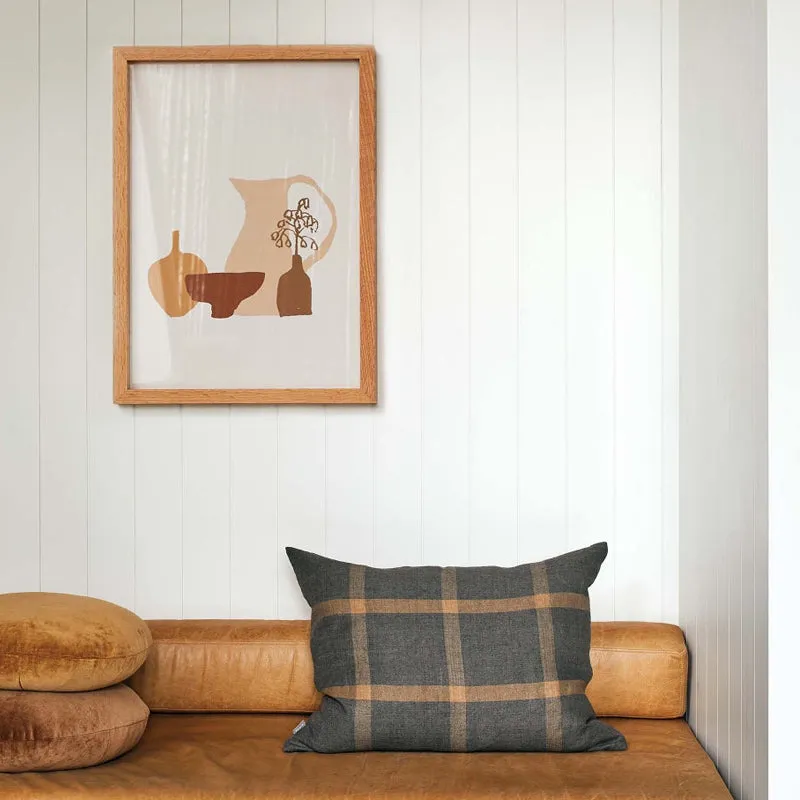 Grid Woven Linen Cushion (Multi) - 65 x 50 cm