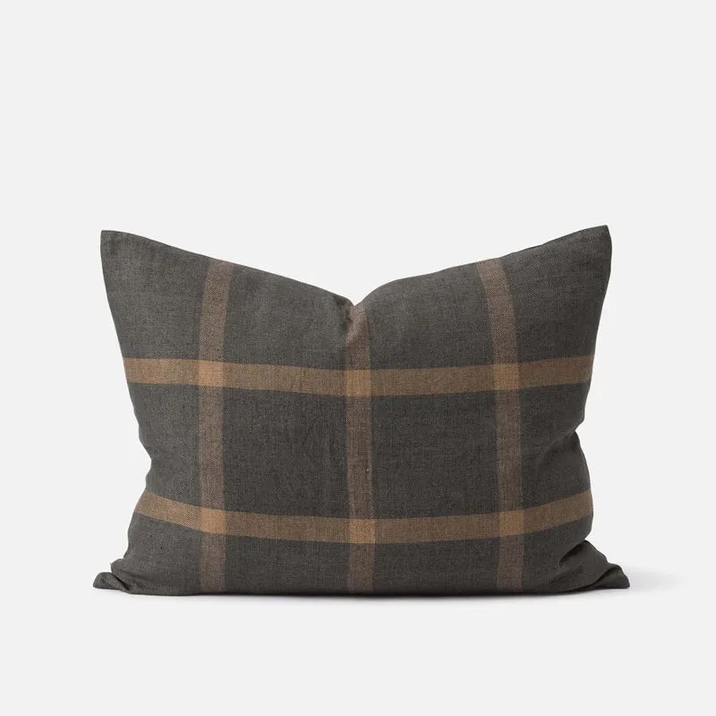 Grid Woven Linen Cushion (Multi) - 65 x 50 cm