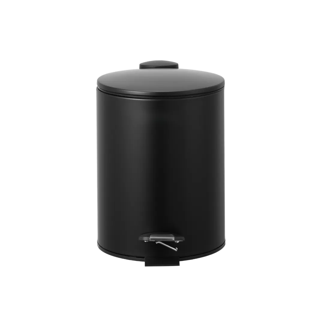 H&B Thin Lid Pedal Bin 3L - Black