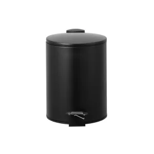 H&B Thin Lid Pedal Bin 3L - Black