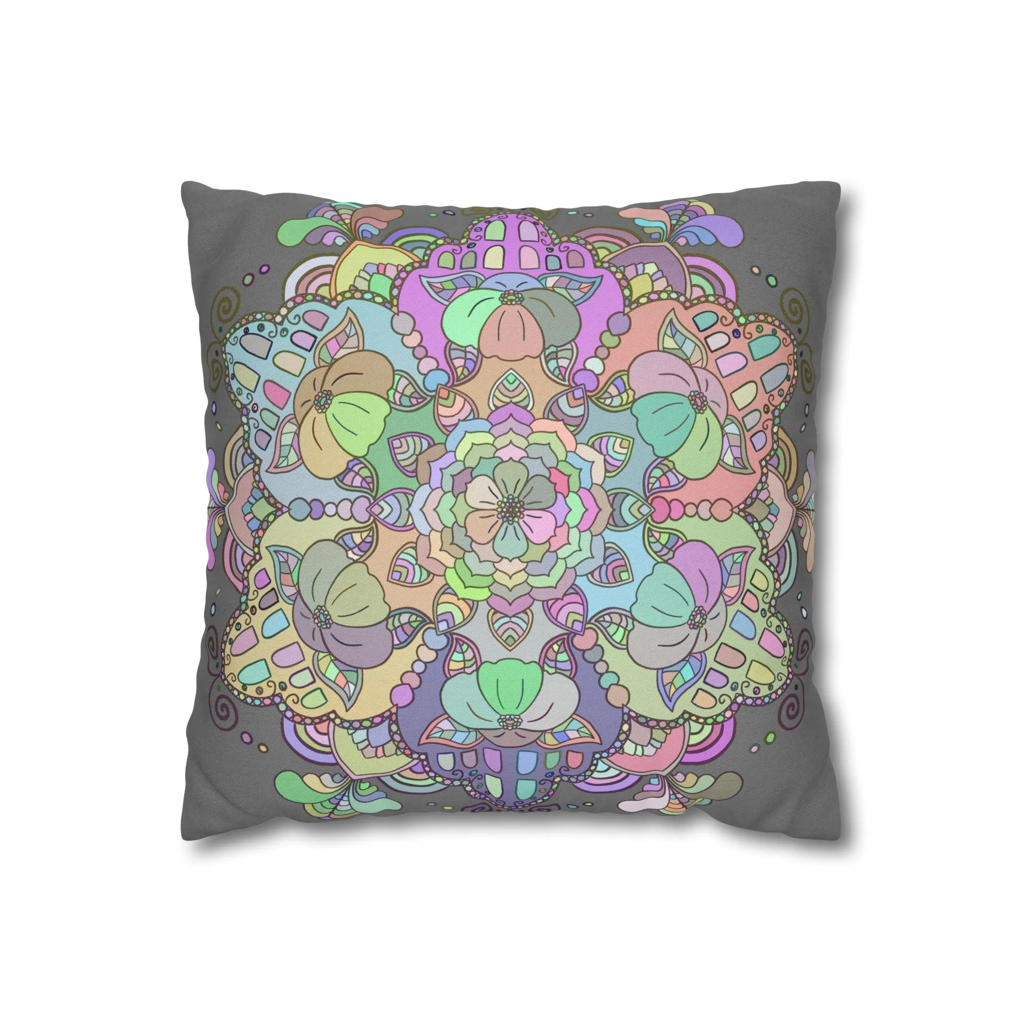 Handmade Mandala Art Pillowcase - Pastel Colors