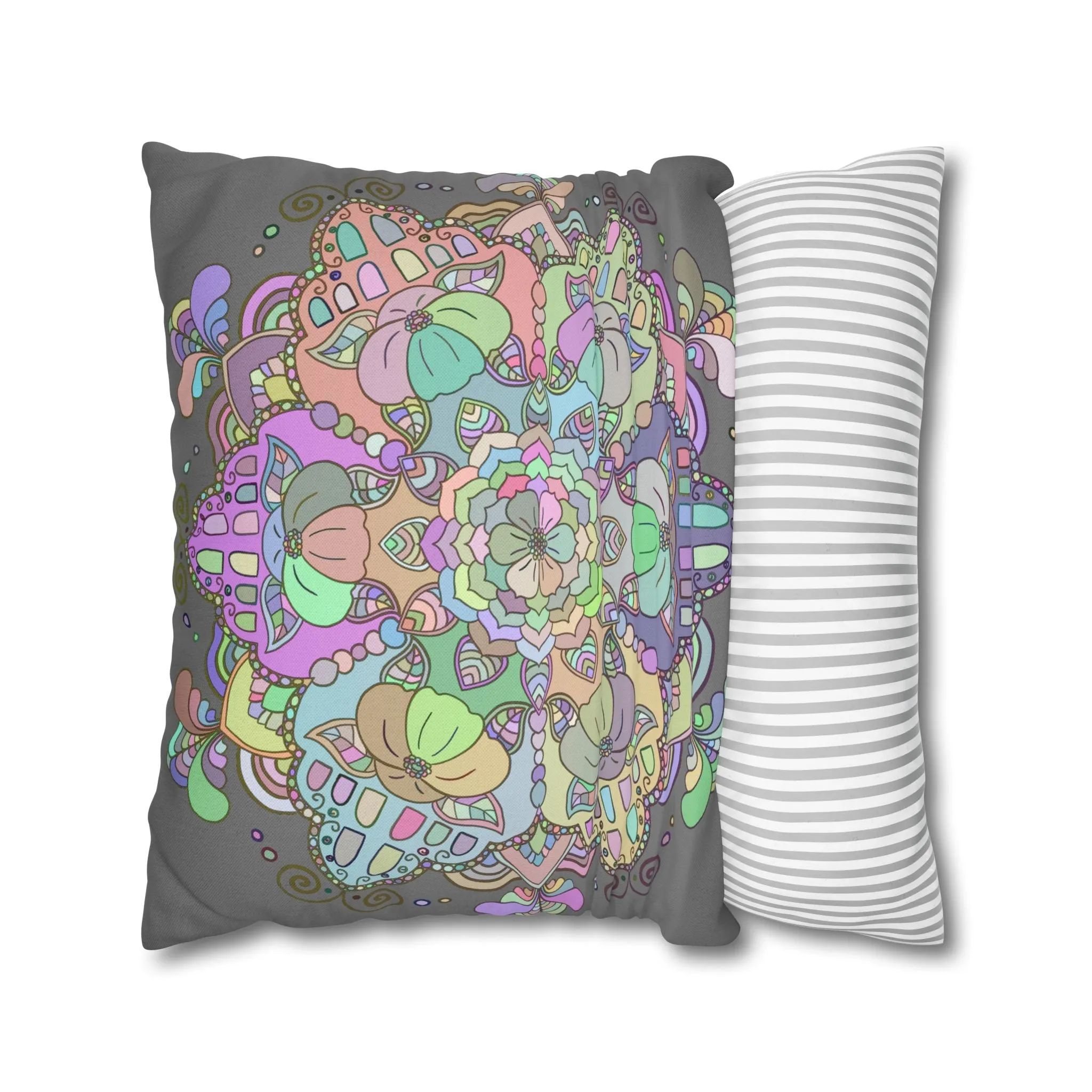 Handmade Mandala Art Pillowcase - Pastel Colors