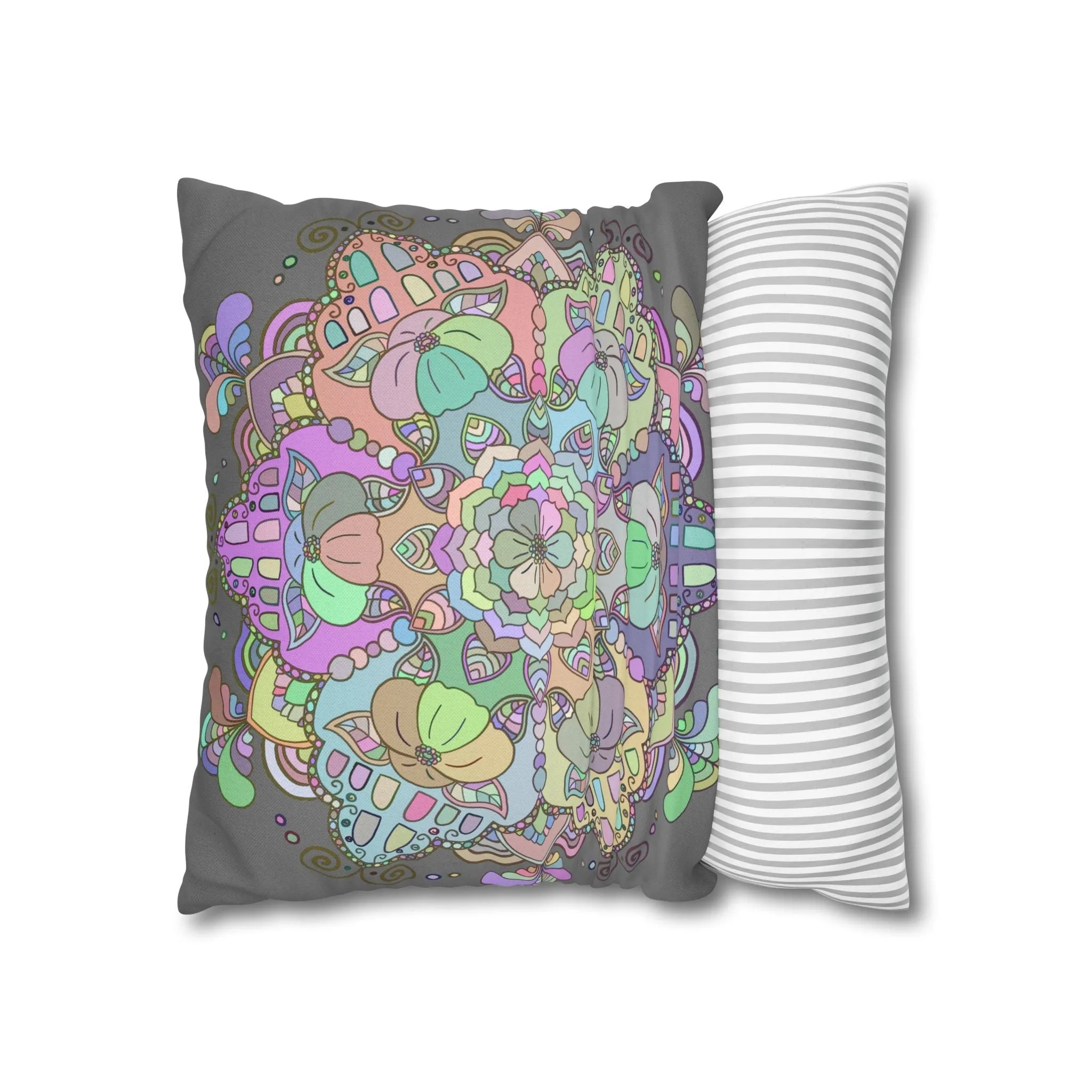 Handmade Mandala Art Pillowcase - Pastel Colors