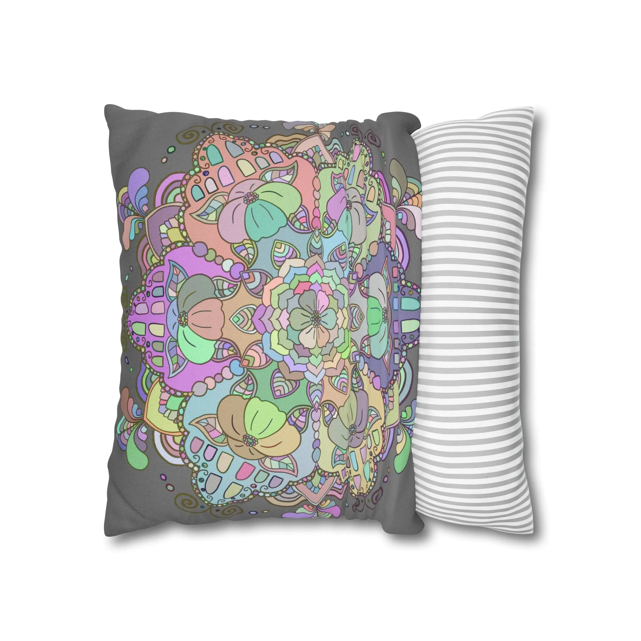 Handmade Mandala Art Pillowcase - Pastel Colors