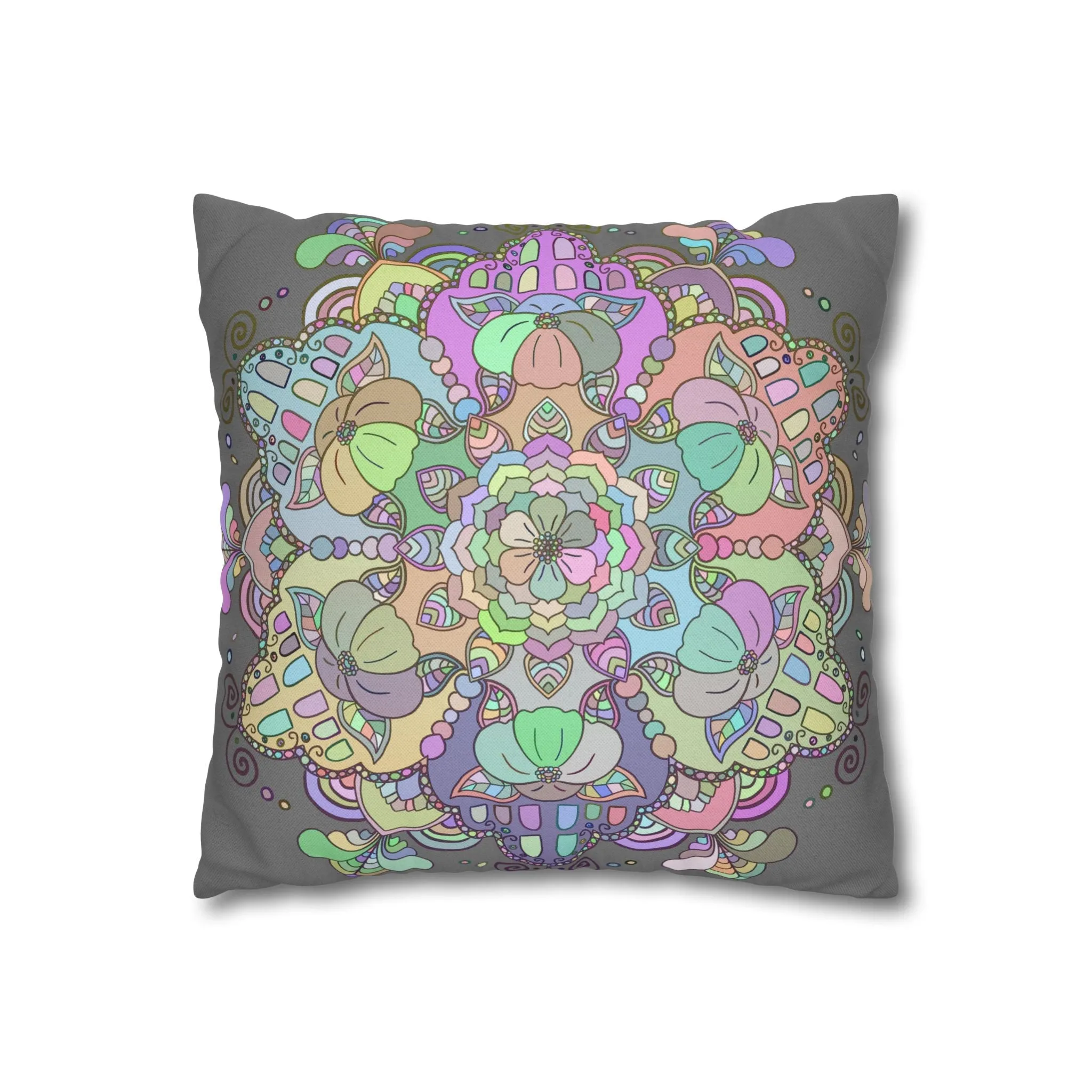 Handmade Mandala Art Pillowcase - Pastel Colors