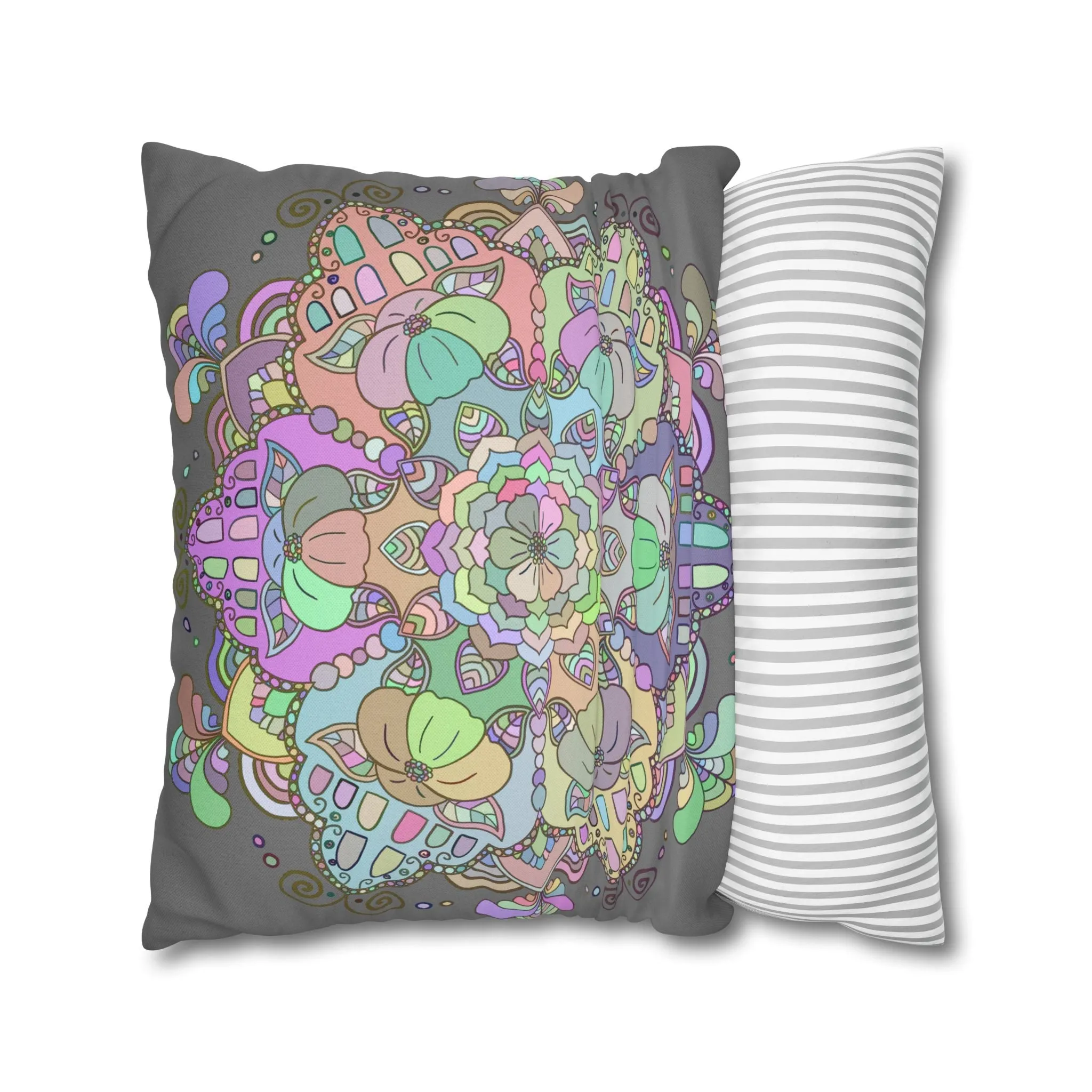 Handmade Mandala Art Pillowcase - Pastel Colors