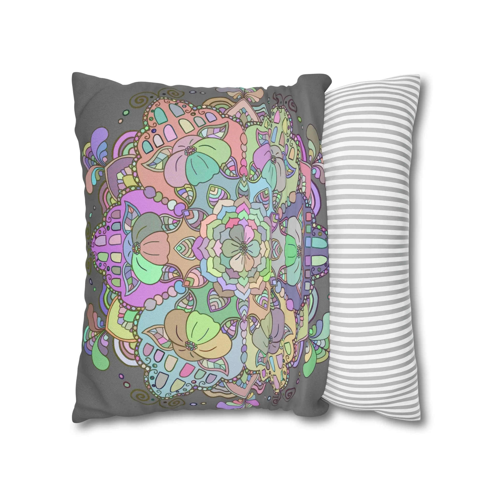 Handmade Mandala Art Pillowcase - Pastel Colors