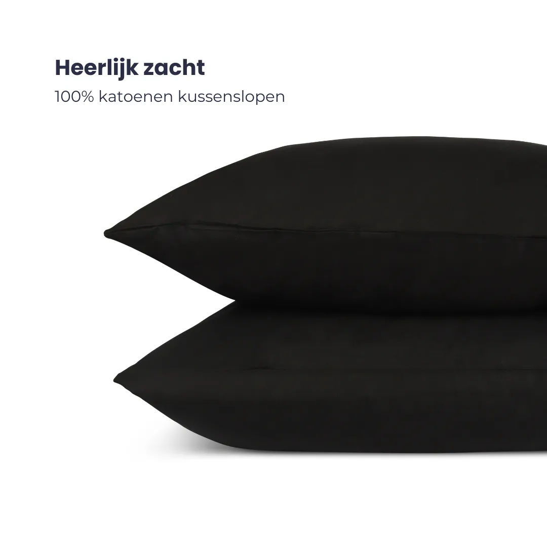HappyDuvet | Anthracite pillowcase set 2 pieces - 60x70cm - 100% cotton