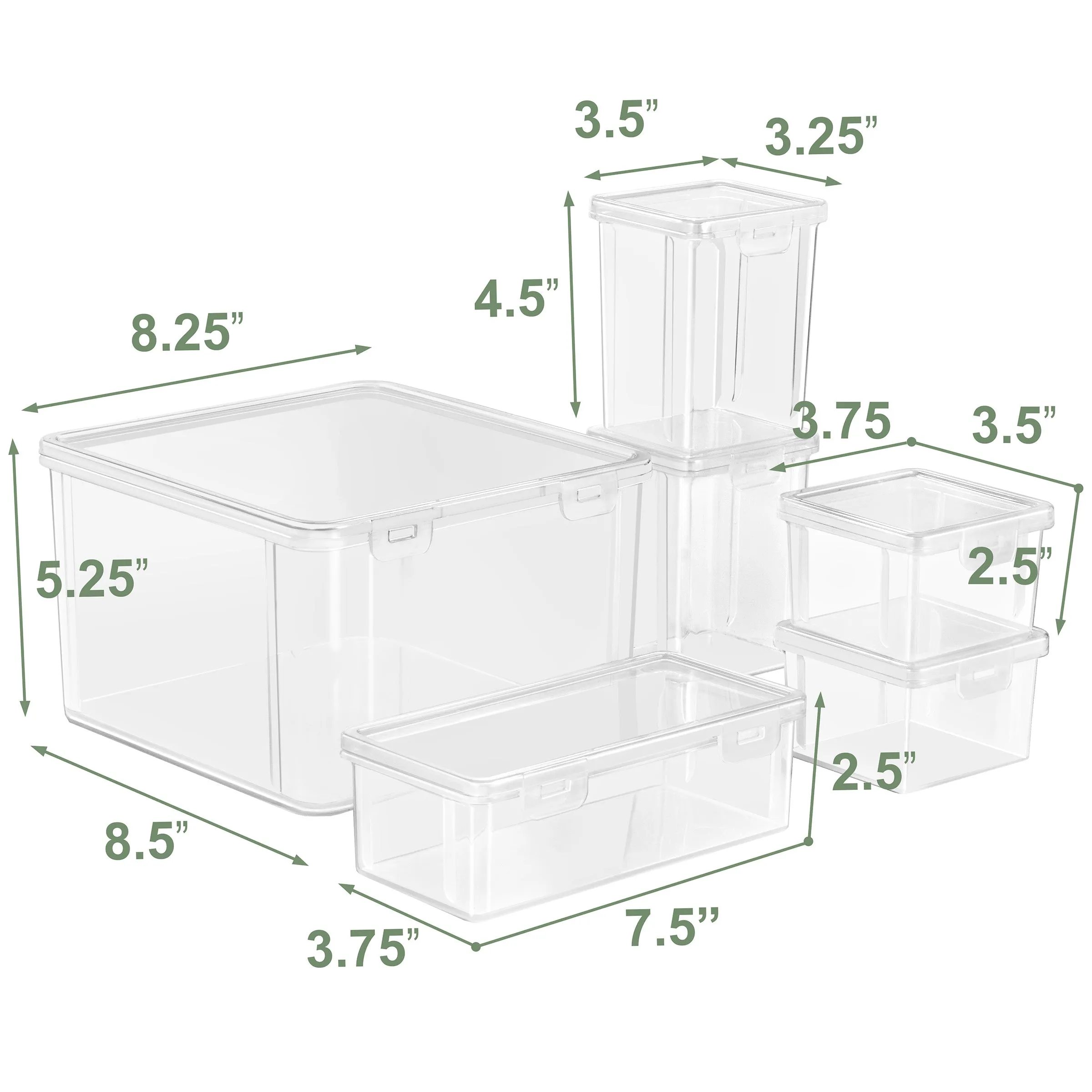 Hardware Storage Container Set (6 Pc)