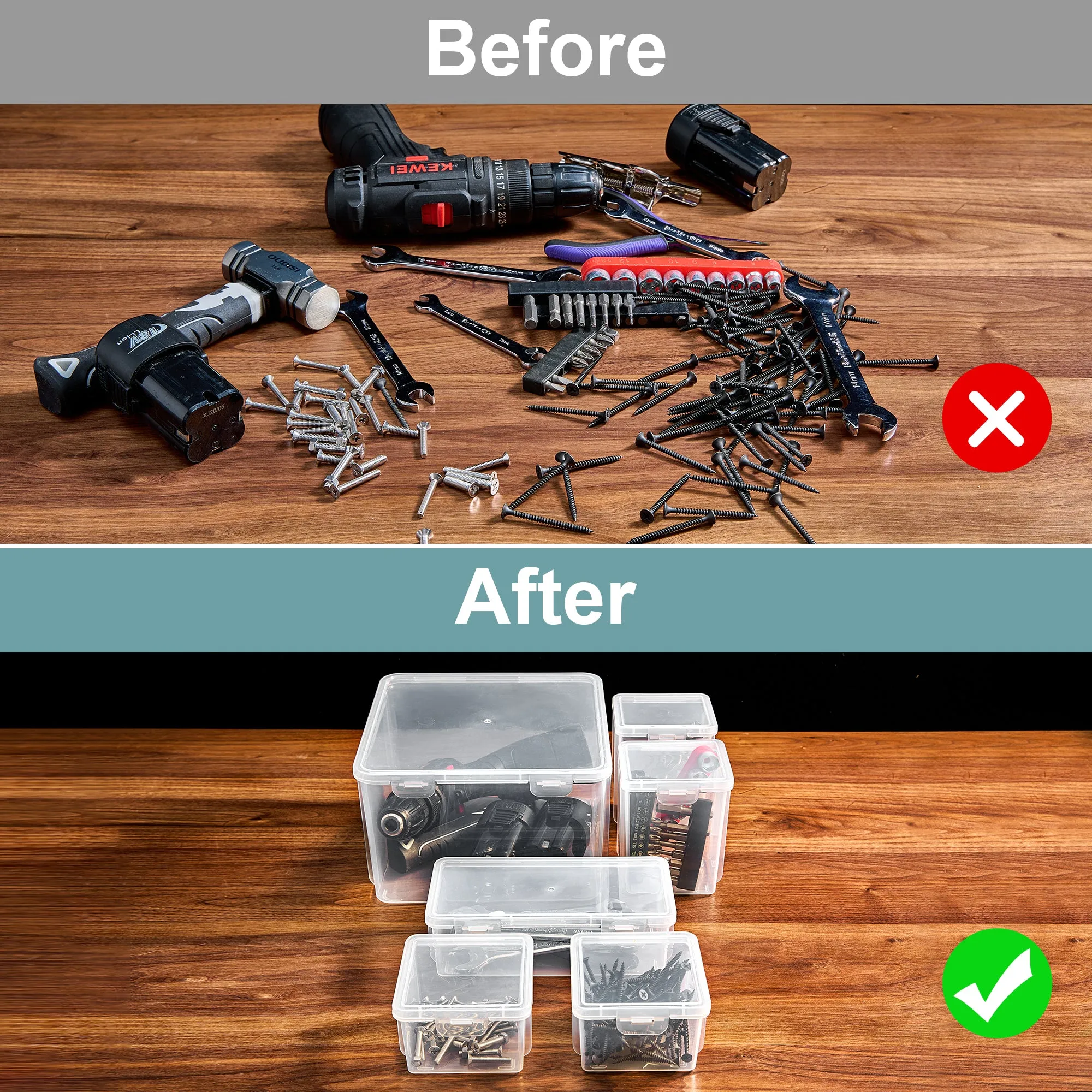 Hardware Storage Container Set (6 Pc)