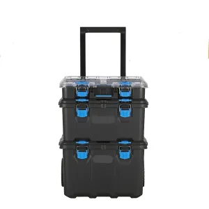HART Stack System, Mobile Toolbox for Storage and Organization, 3 Piece Resin Plastic Modular Toolbox System