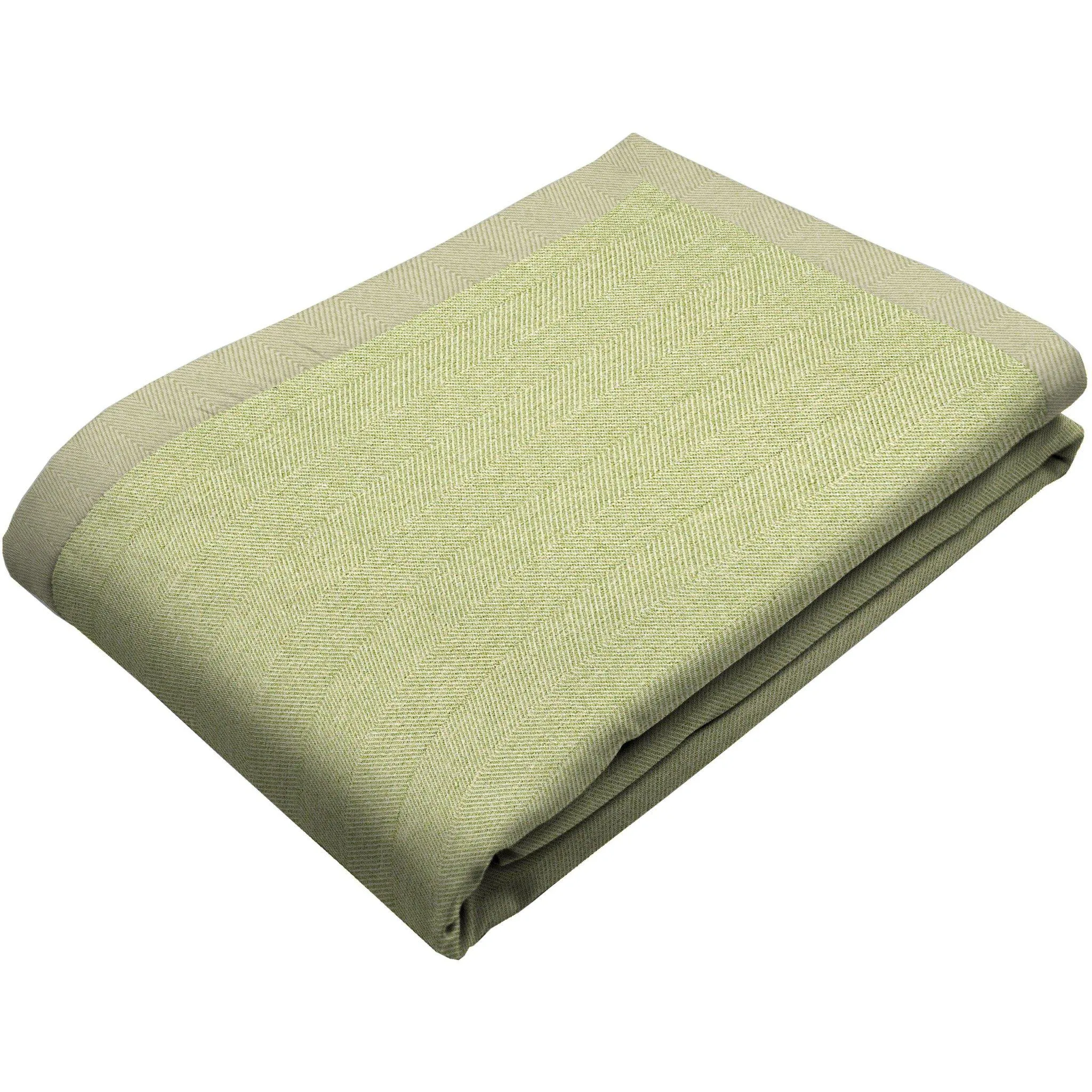 Herringbone Sage Green Throws & Runners