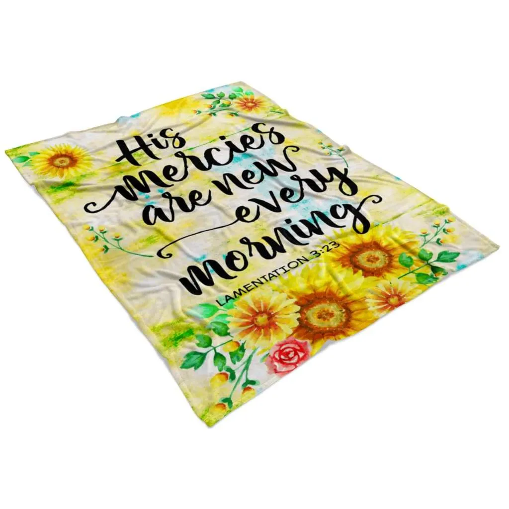 His Mercies Are New Every Morning Lamentations 323 Fleece Blanket - Christian Blanket - Bible Verse Blanket