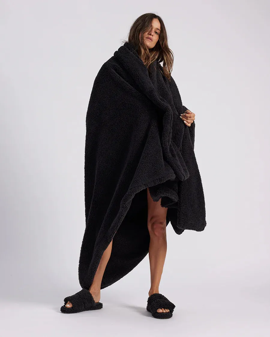 Hommey Faux Fur Throw Blanket - Charcoal