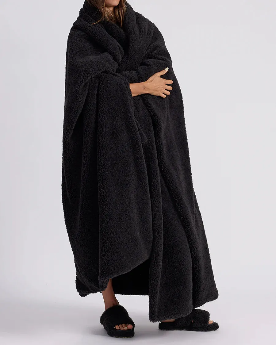 Hommey Faux Fur Throw Blanket - Charcoal