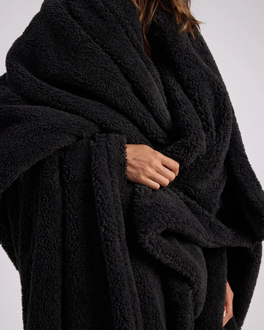 Hommey Faux Fur Throw Blanket - Charcoal