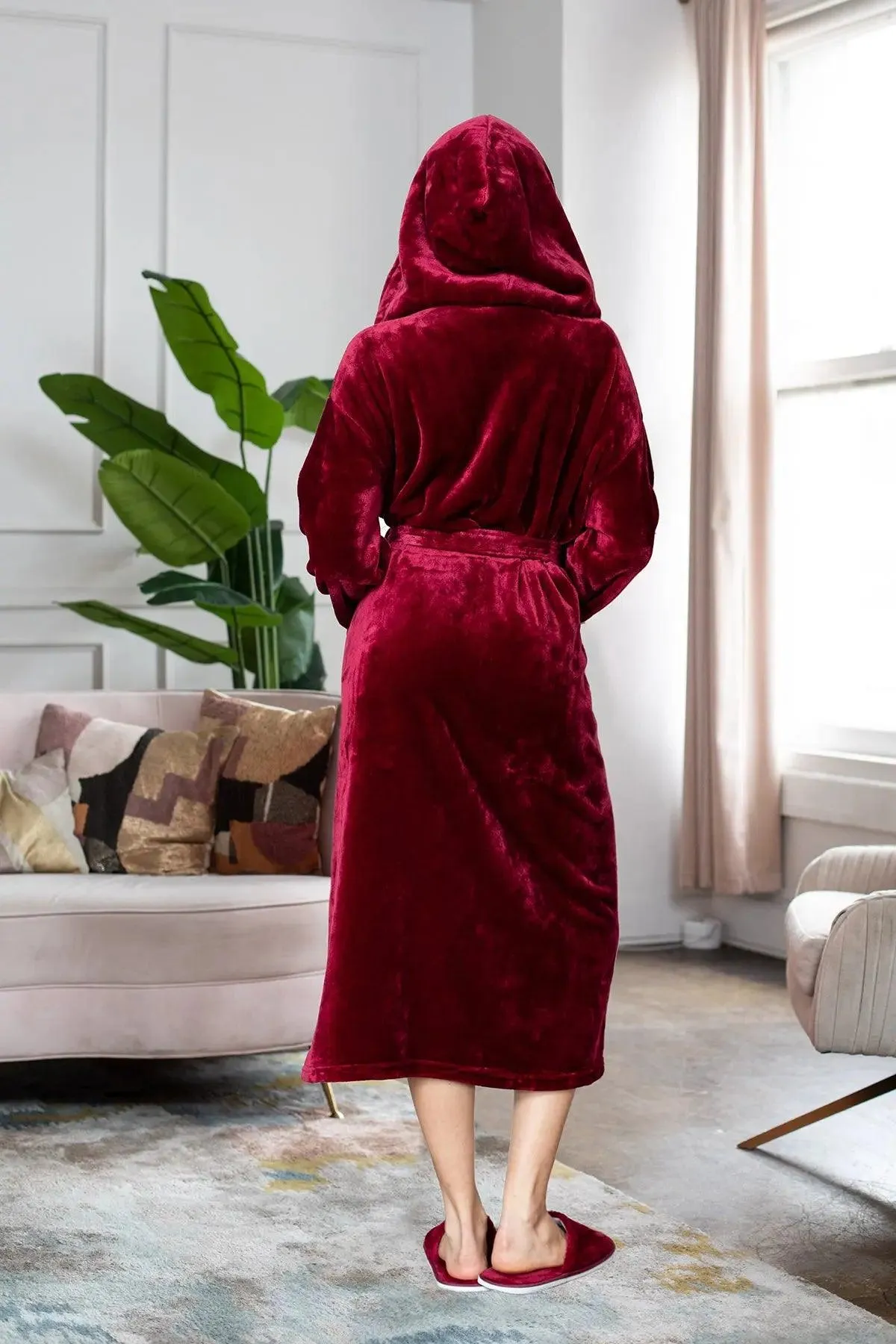 Hooded Plush Bathrobes for Women