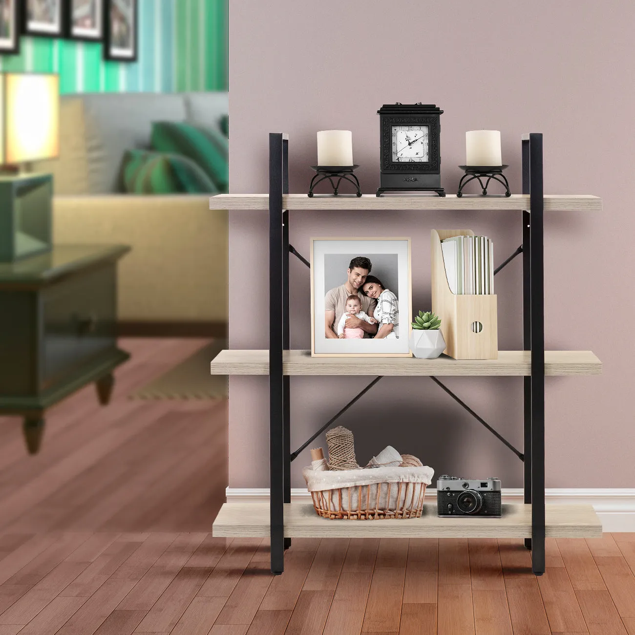 Industrial Bookshelf (3 Tier)
