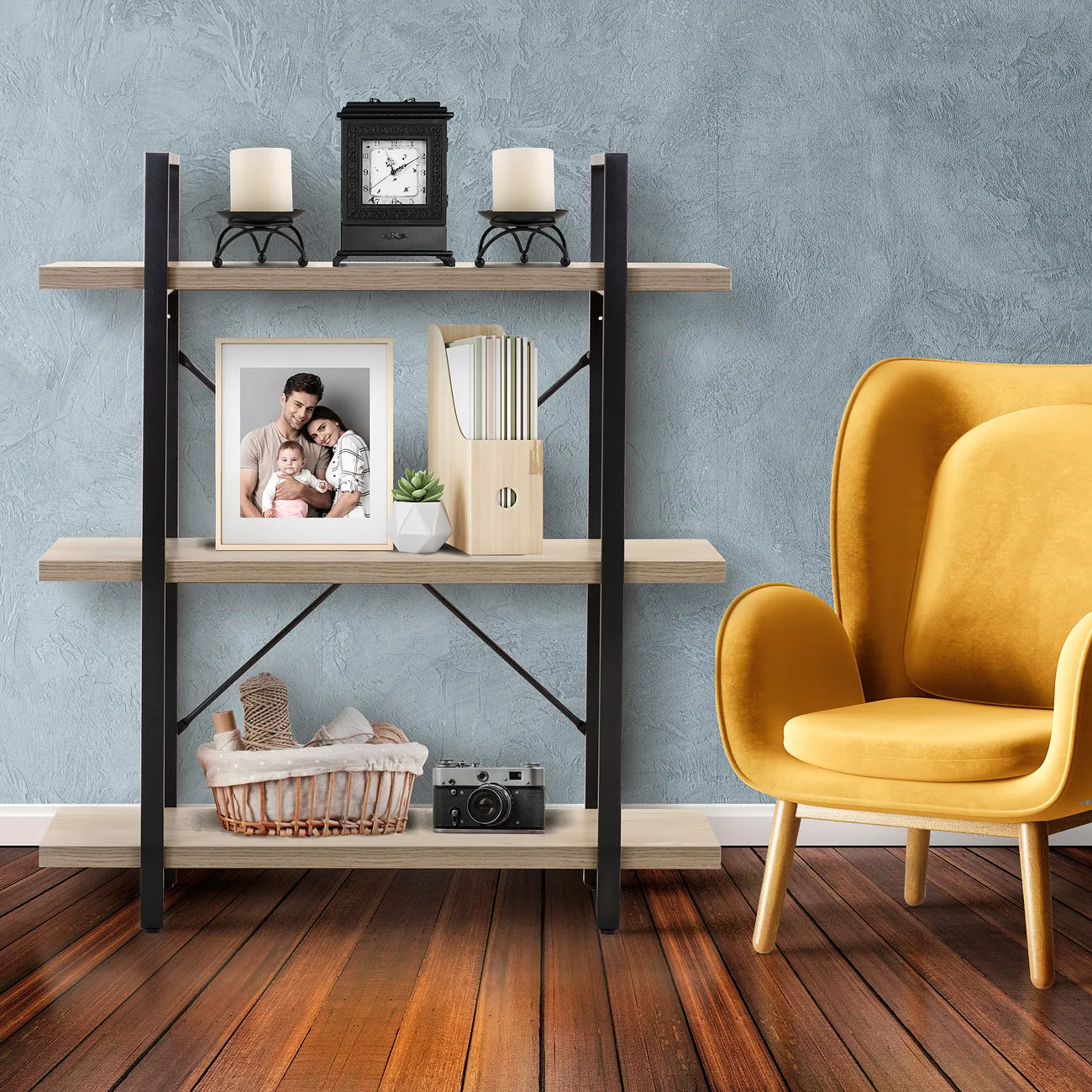 Industrial Bookshelf (3 Tier)