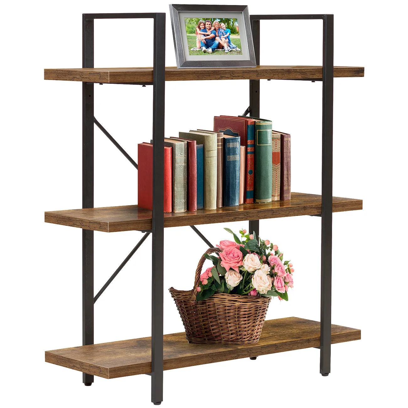 Industrial Bookshelf (3 Tier)