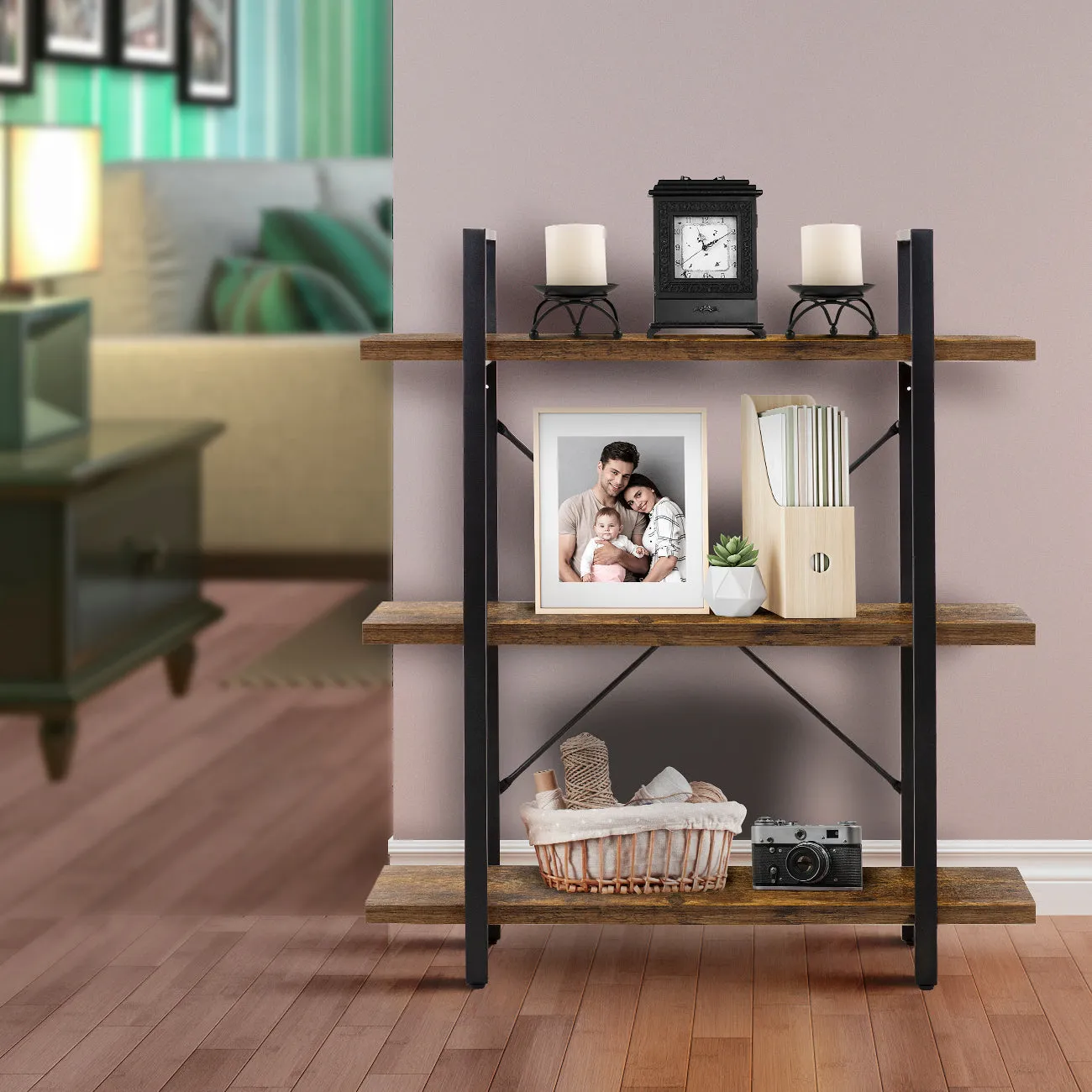 Industrial Bookshelf (3 Tier)