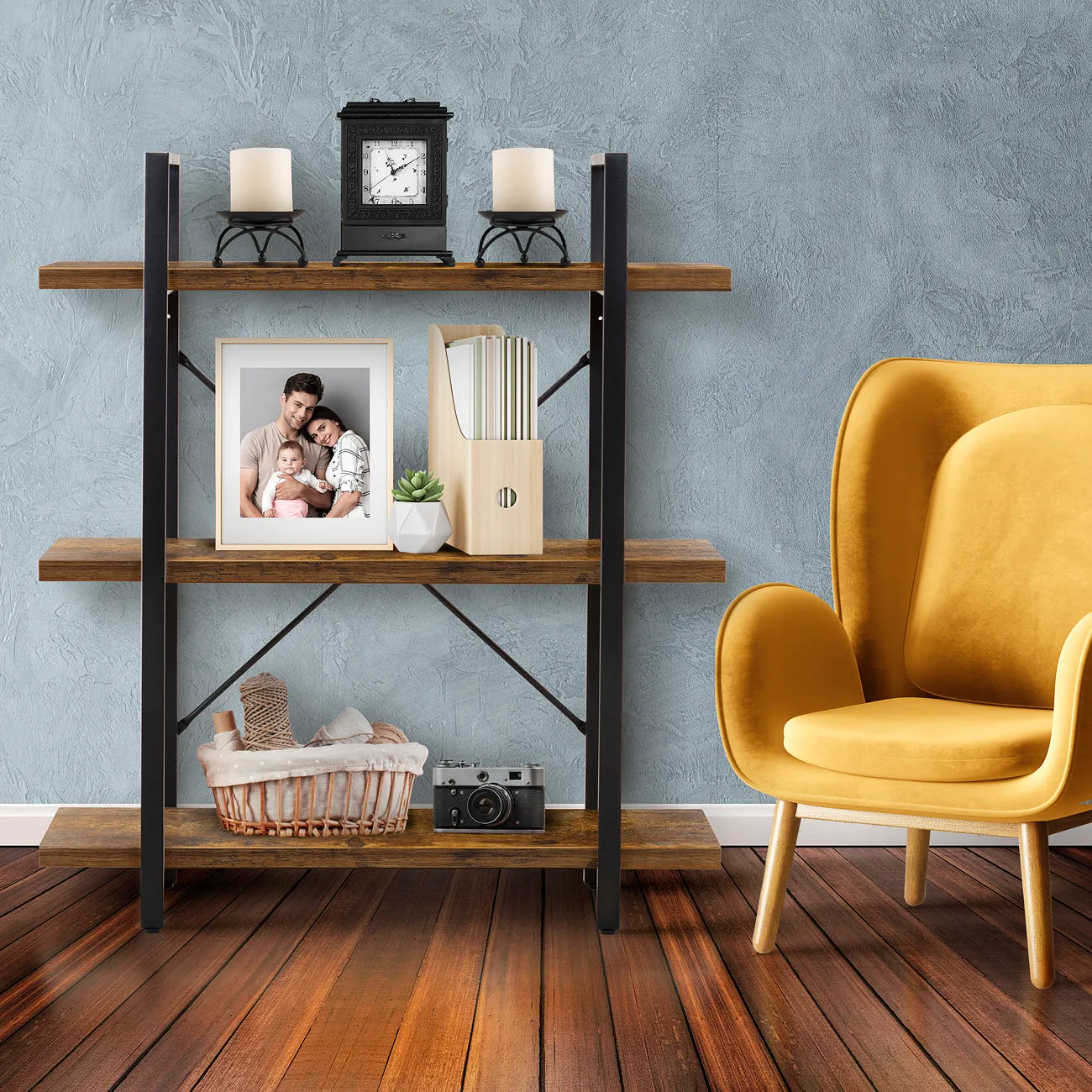 Industrial Bookshelf (3 Tier)