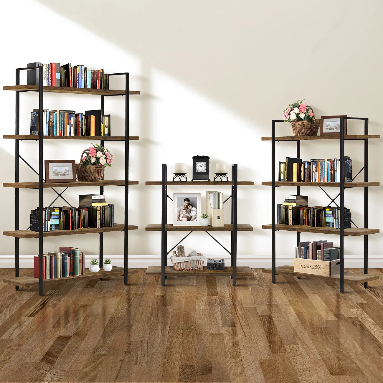 Industrial Bookshelf (4 Tier)