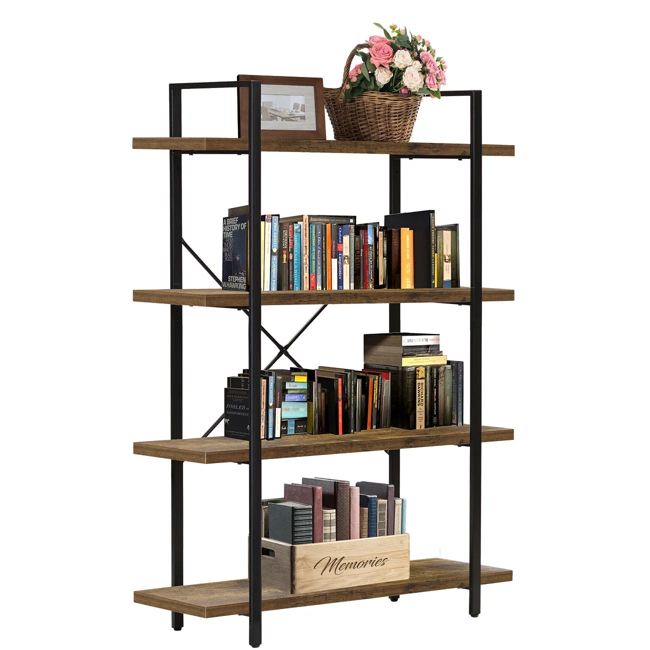 Industrial Bookshelf (4 Tier)