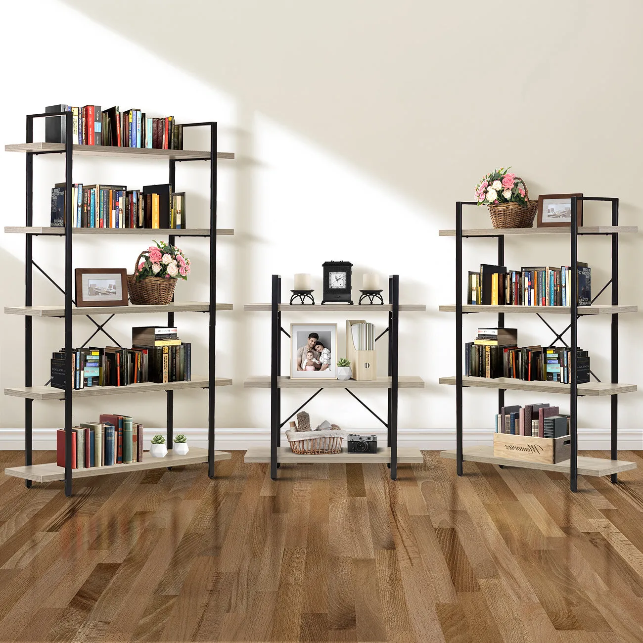 Industrial Bookshelf (4 Tier)