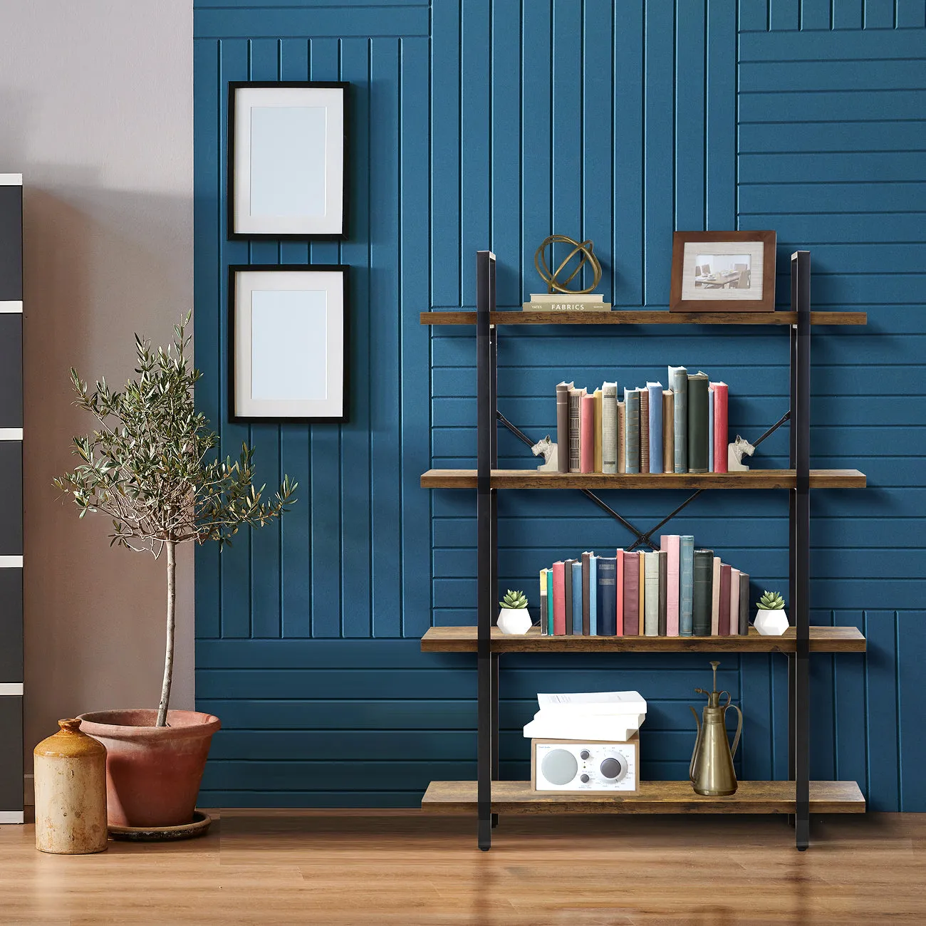 Industrial Bookshelf (4 Tier)