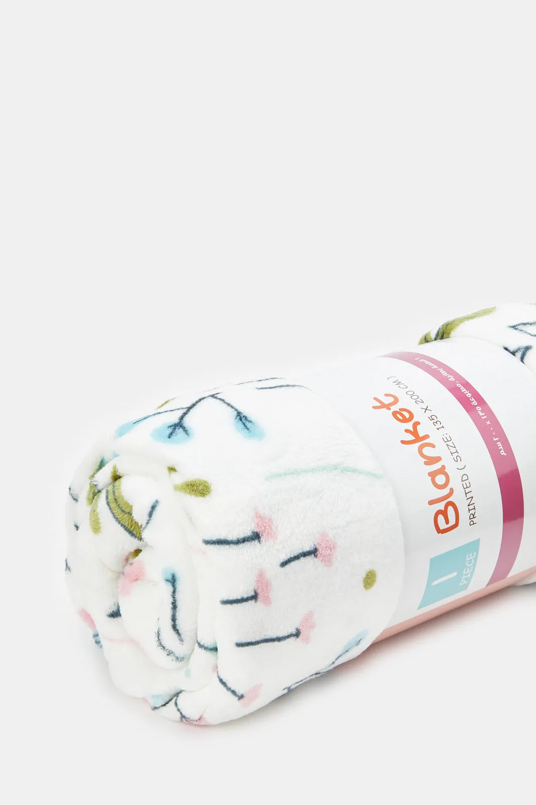 Ivory Floral Printed Kids Blanket