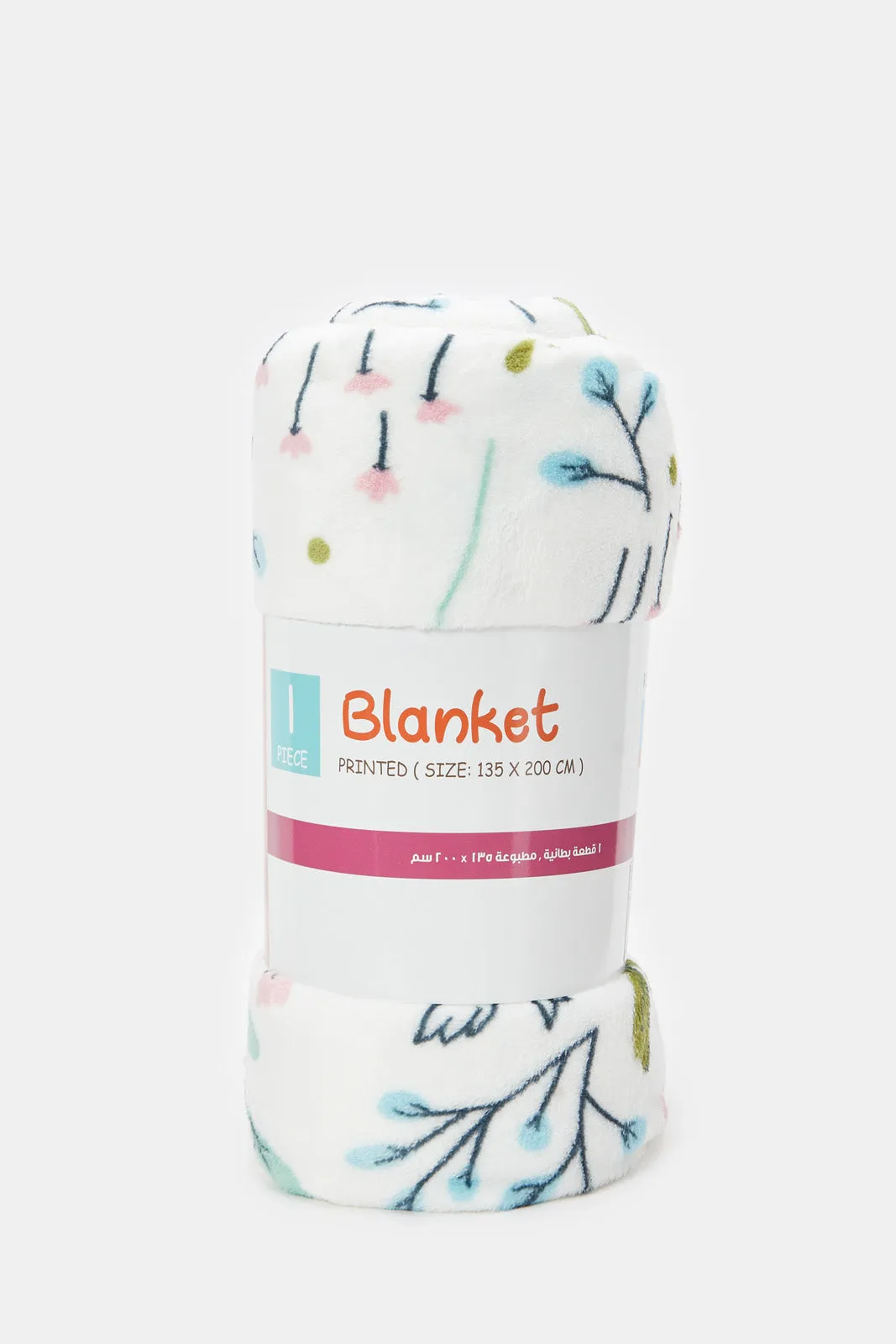 Ivory Floral Printed Kids Blanket