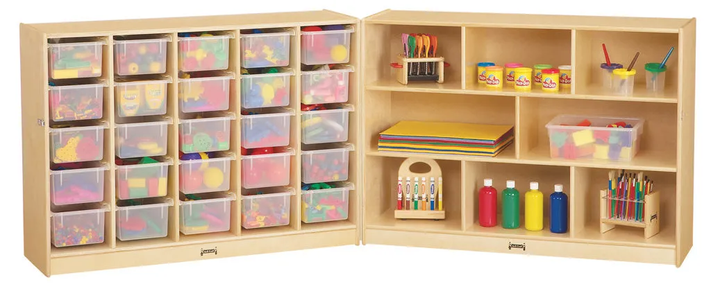 Jonti-Craft® E-Z Glide 25 Cubbie-Tray Fold-n-Lock - with Clear Trays