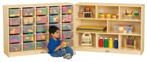 Jonti-Craft® E-Z Glide 25 Cubbie-Tray Fold-n-Lock - with Clear Trays