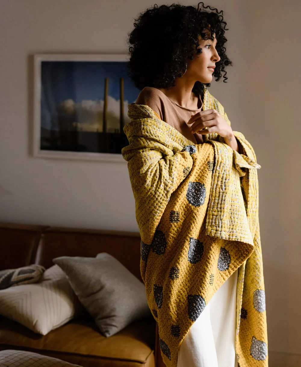 Kantha Quilt Throw - No. 240608