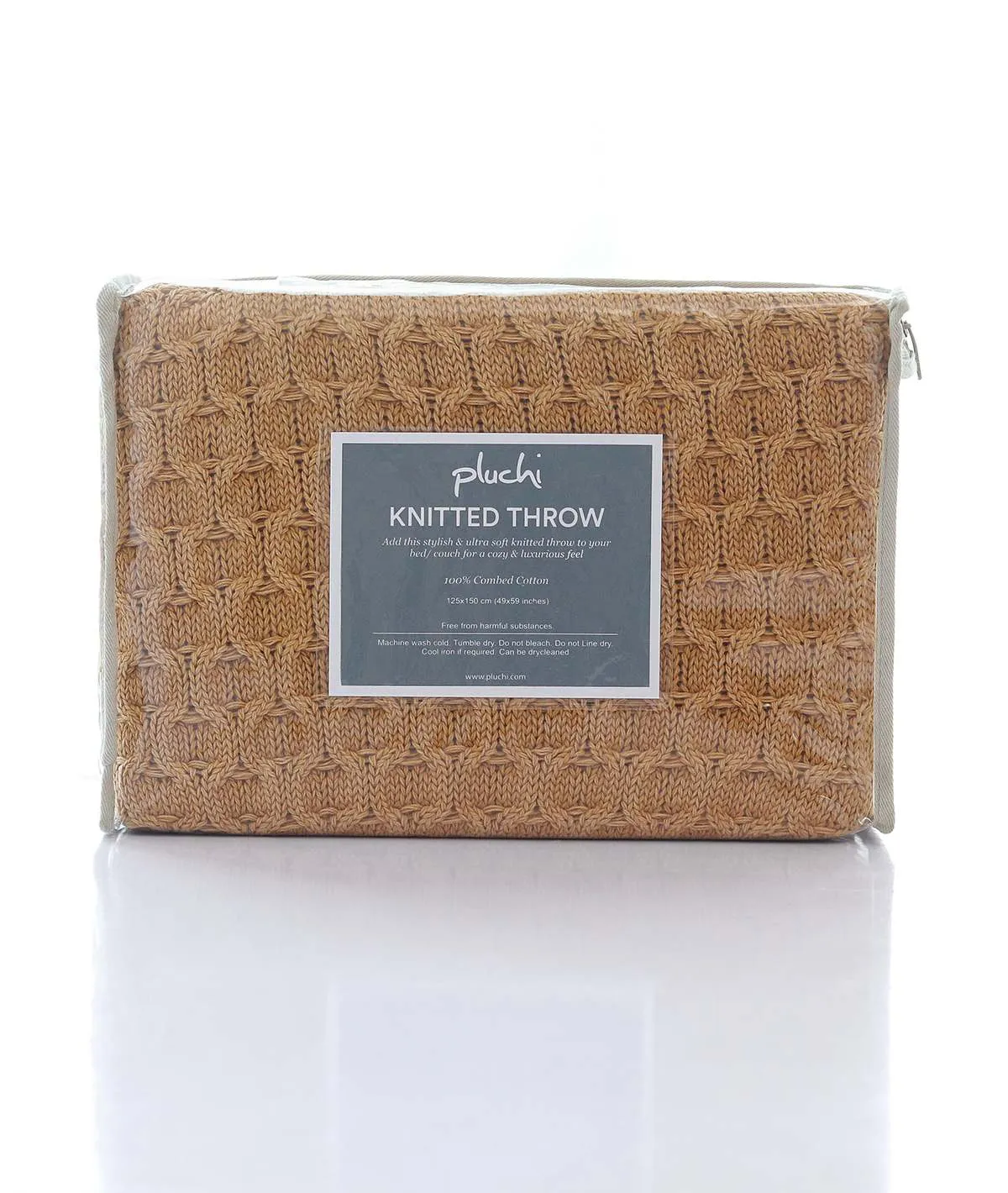 Kelly Knit Cotton Knitted All Season AC Throw Blanket (Mustard)