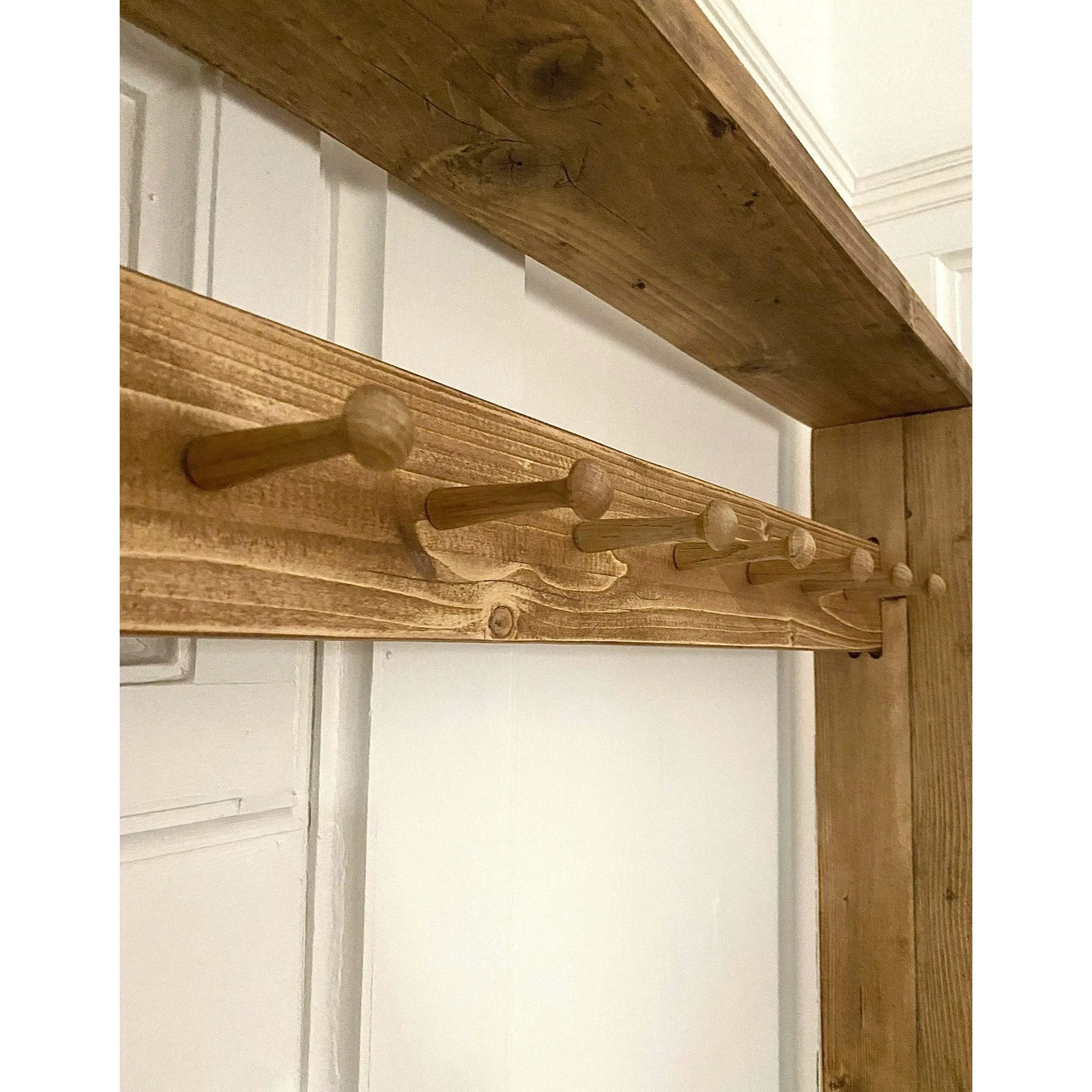 KIRB: Reclaimed Wood Hallway Storage Unit Coat Rack