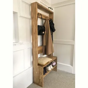 KIRB: Reclaimed Wood Hallway Storage Unit Coat Rack