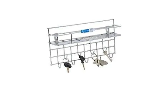 Kitchen Mart Key holder / Laddle Holder with single rack, Wall Mount, Stainless Steel (Pack of 1)