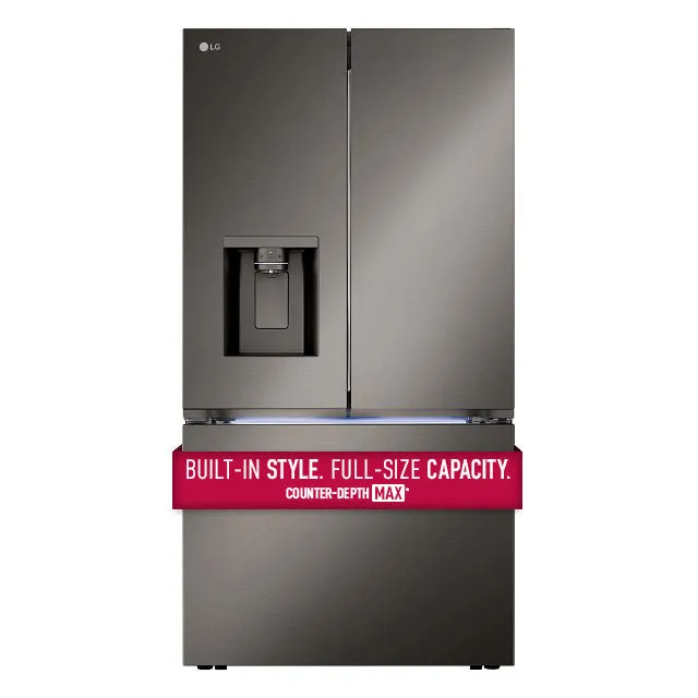 LG 26 cu. ft. Smart Counter-Depth MAX™ Black Stainless Steel French Door Refrigerator with Four Types of Ice - LRYXC2606D