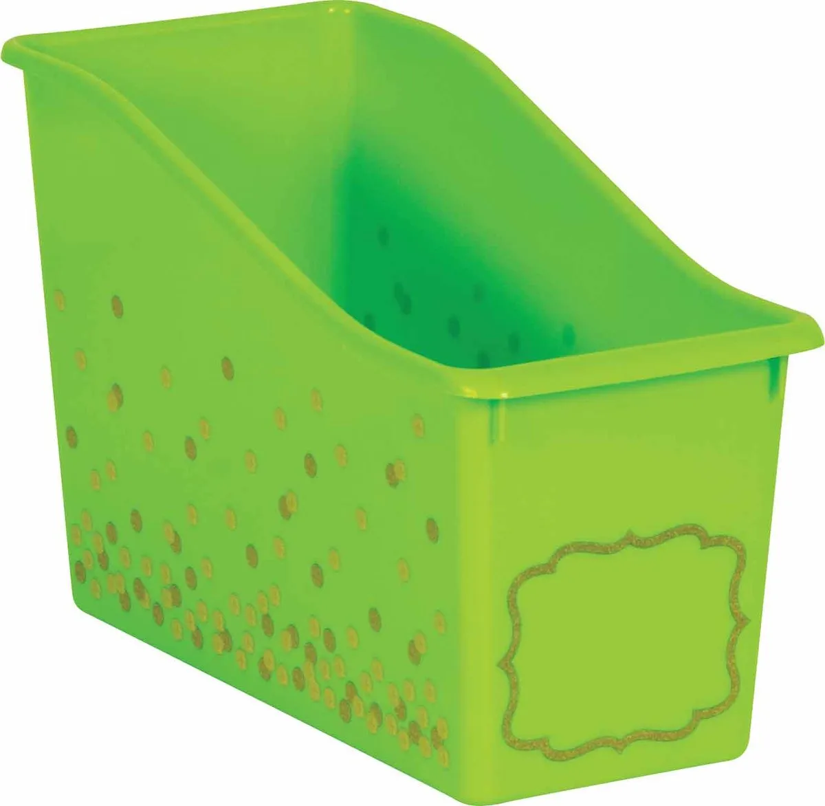 Lime Confetti Plastic Book Bin(C)