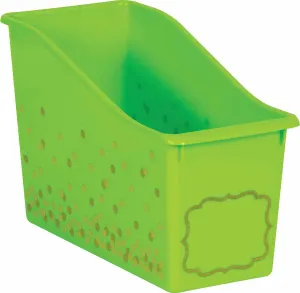 Lime Confetti Plastic Book Bin(C)